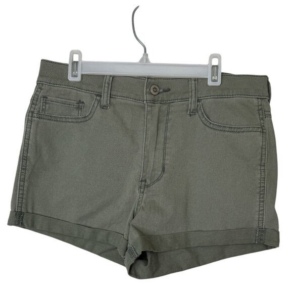 Hollister Womens High-Rise Olive Green Short-Shorts Size 7 W28 Beach Y2K Summer - Picture 1 of 9